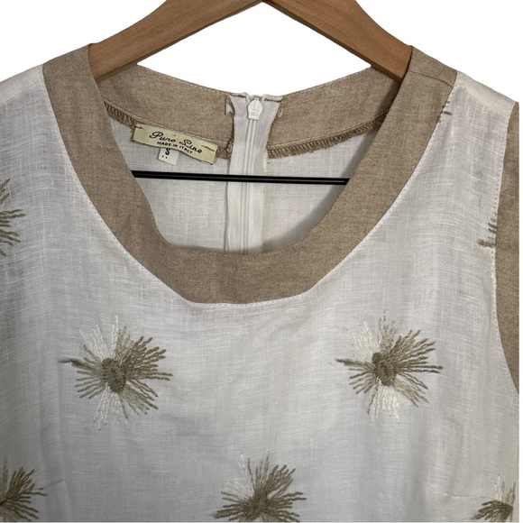Puro Lino Made in Italy Linen Embroidered Sleeveless Dress – Size Small - Picture 6 of 9